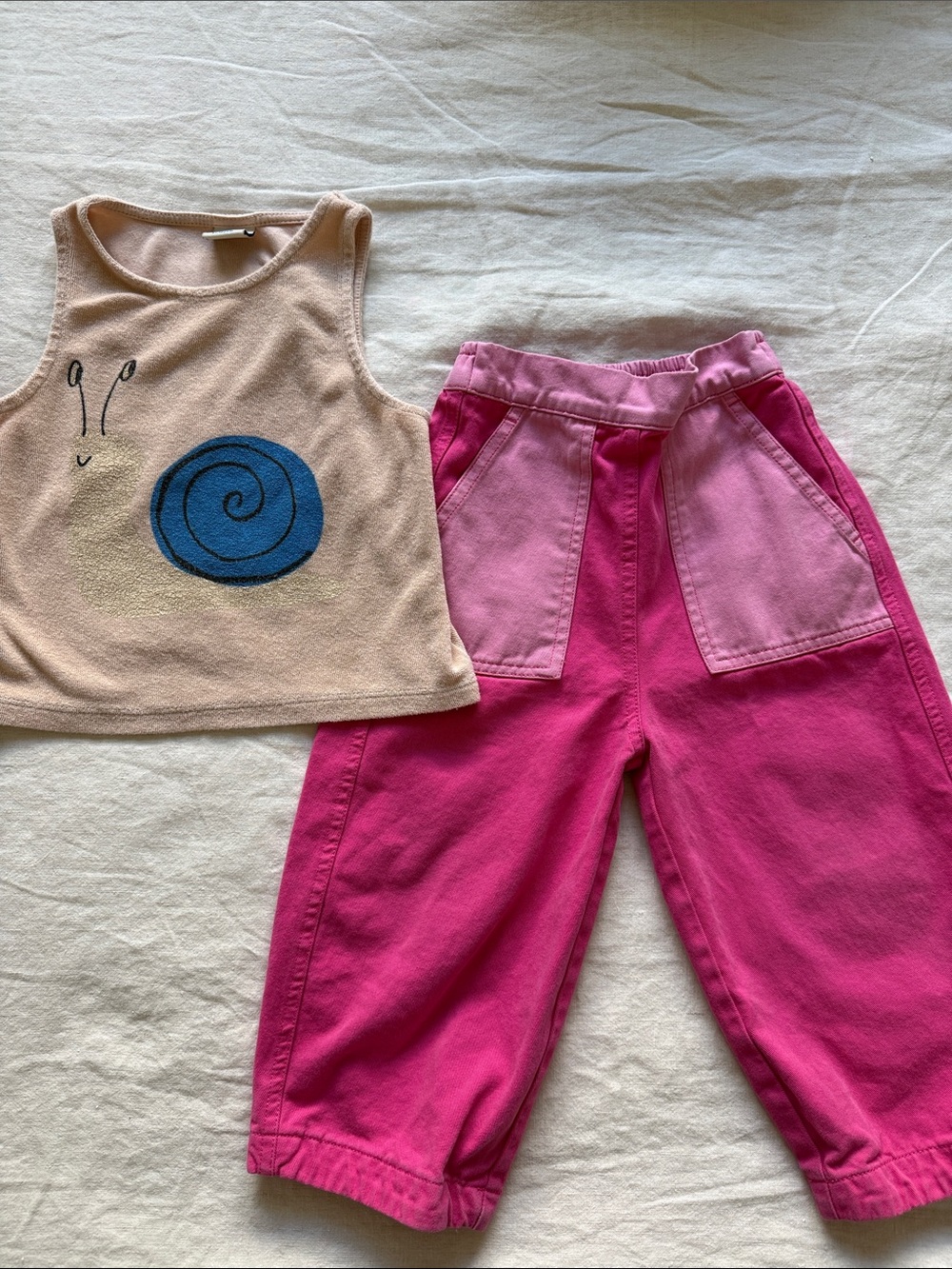 JellyMallow + BBOBBIE Girls Set Two-Tone Pink Pocket Pants Size 3/4T